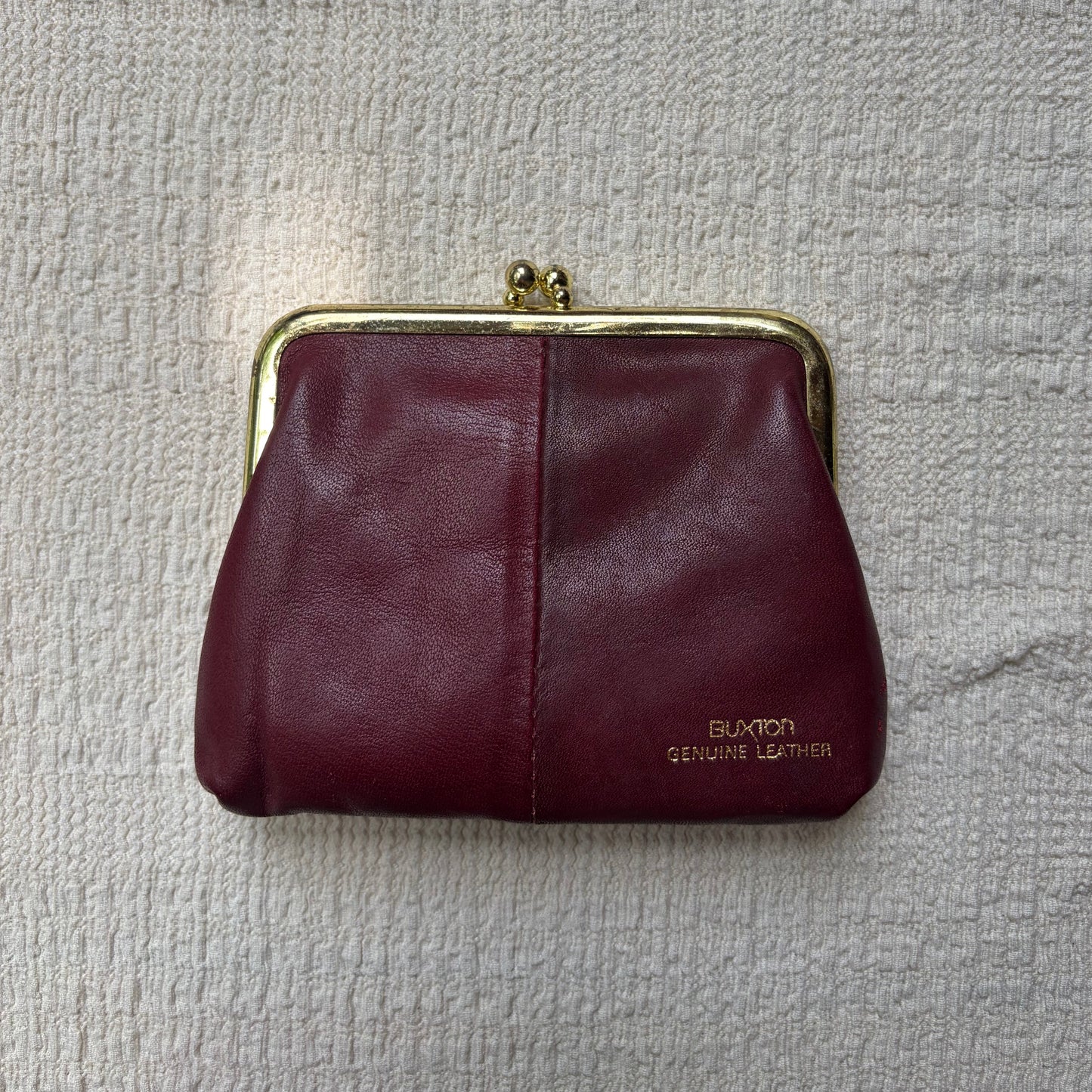 hand-painted vintage buxton leather coin purse | martini original art kiss-lock pouch