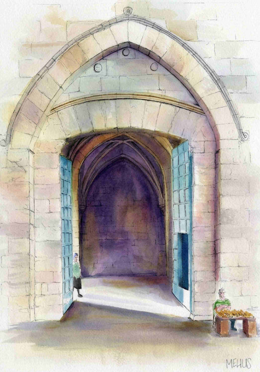 art print on hahnemühle paper - the old city doorway