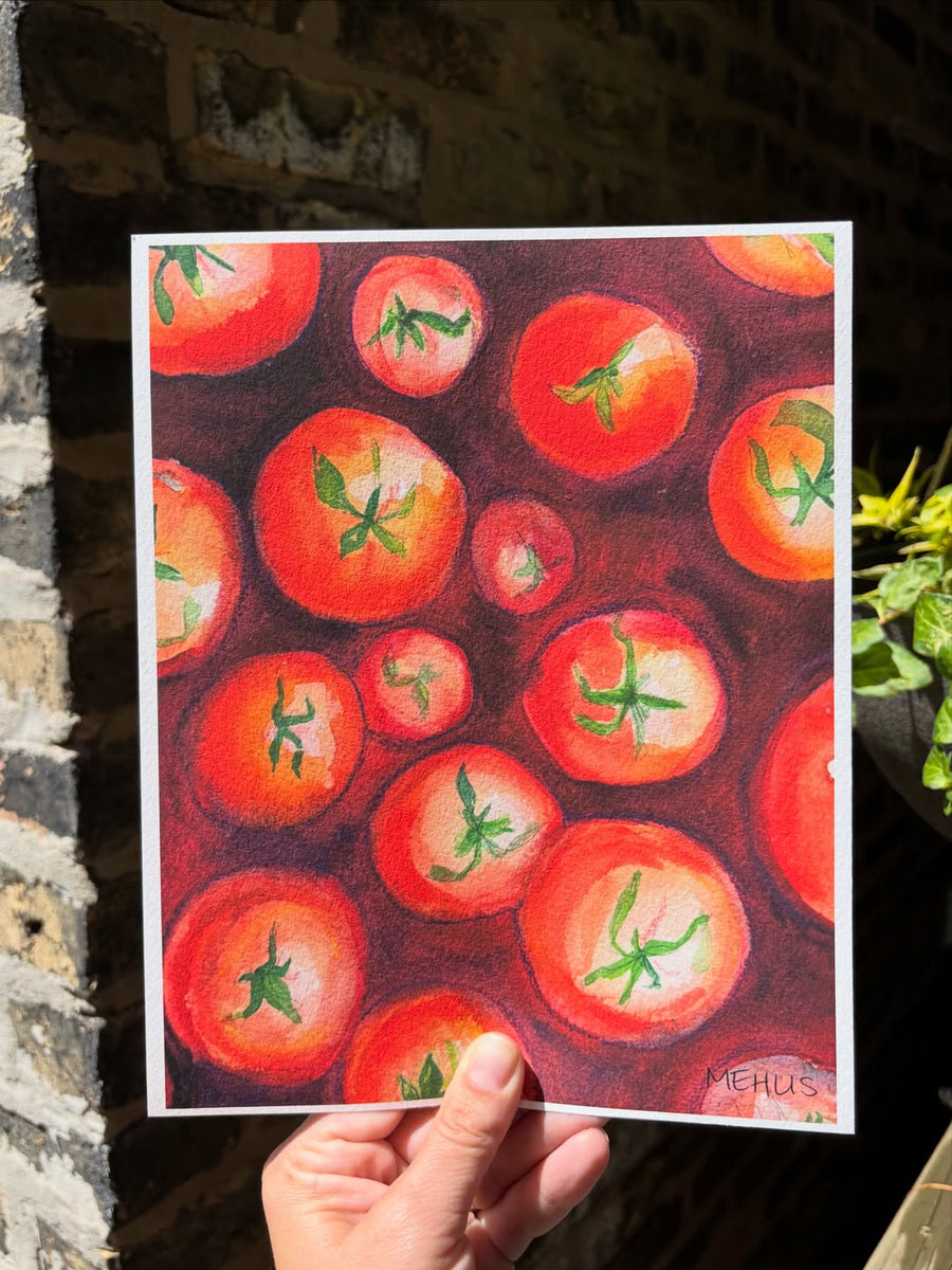 watercolor tomatoes